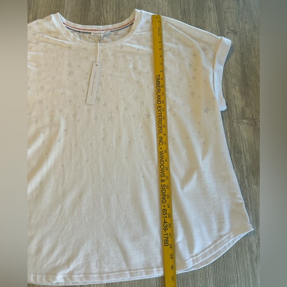 Jane & Delancey Women's Blouse Top w/ Stars Short Sleeve Plus Size 3X White NWT. - Picture 9 of 13